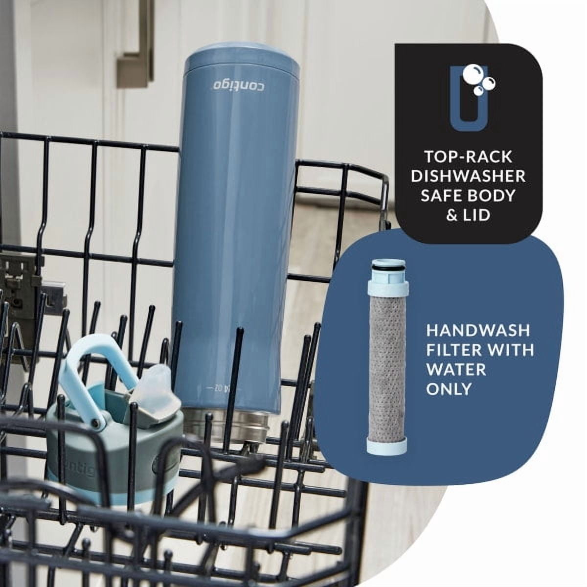 Contigo 24 oz. Wells Chill Stainless Steel Filter Bottle w/ Filters - Dark Ice
