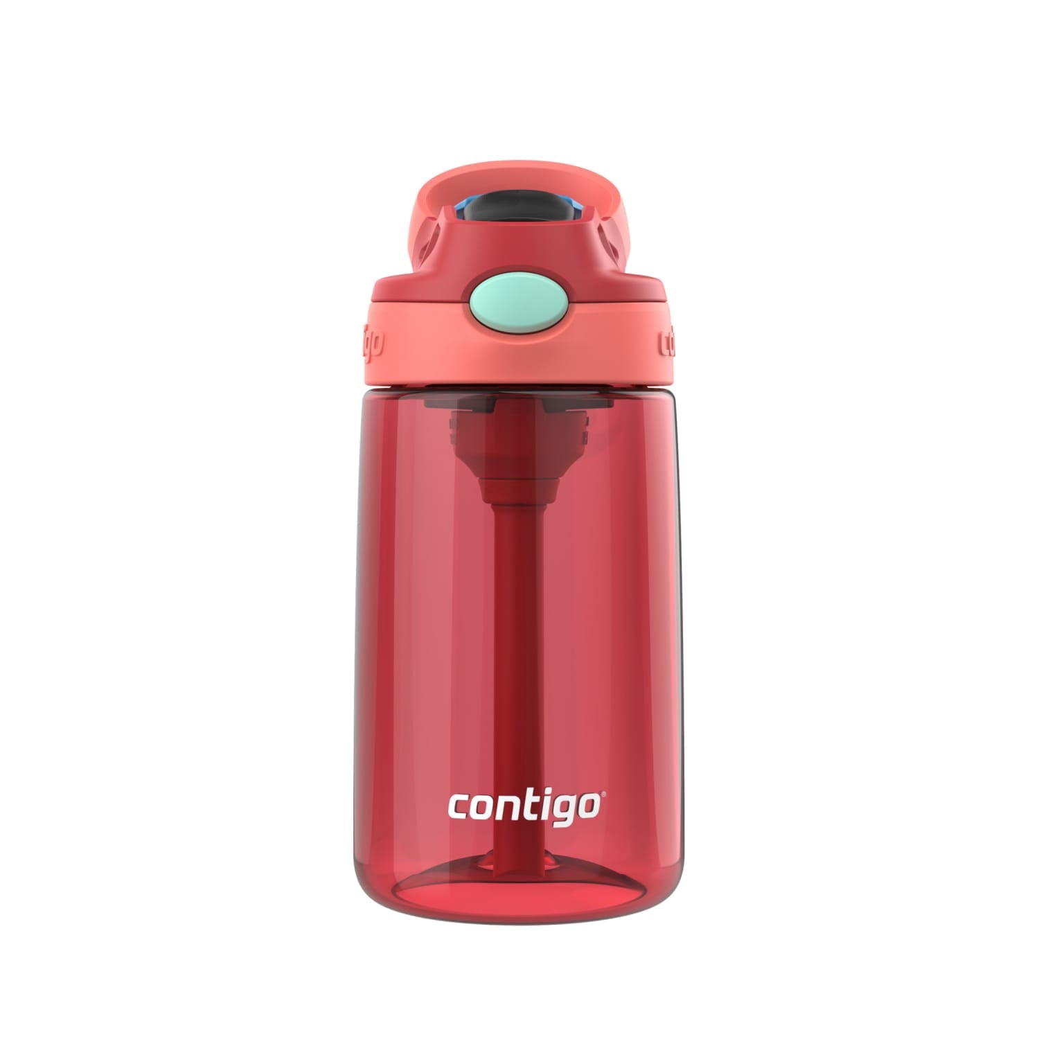 Contigo Kids Water Bottle with Redesigned AUTOSPOUT Straw - 14 oz., Goji Berry Coral - 4-Pack