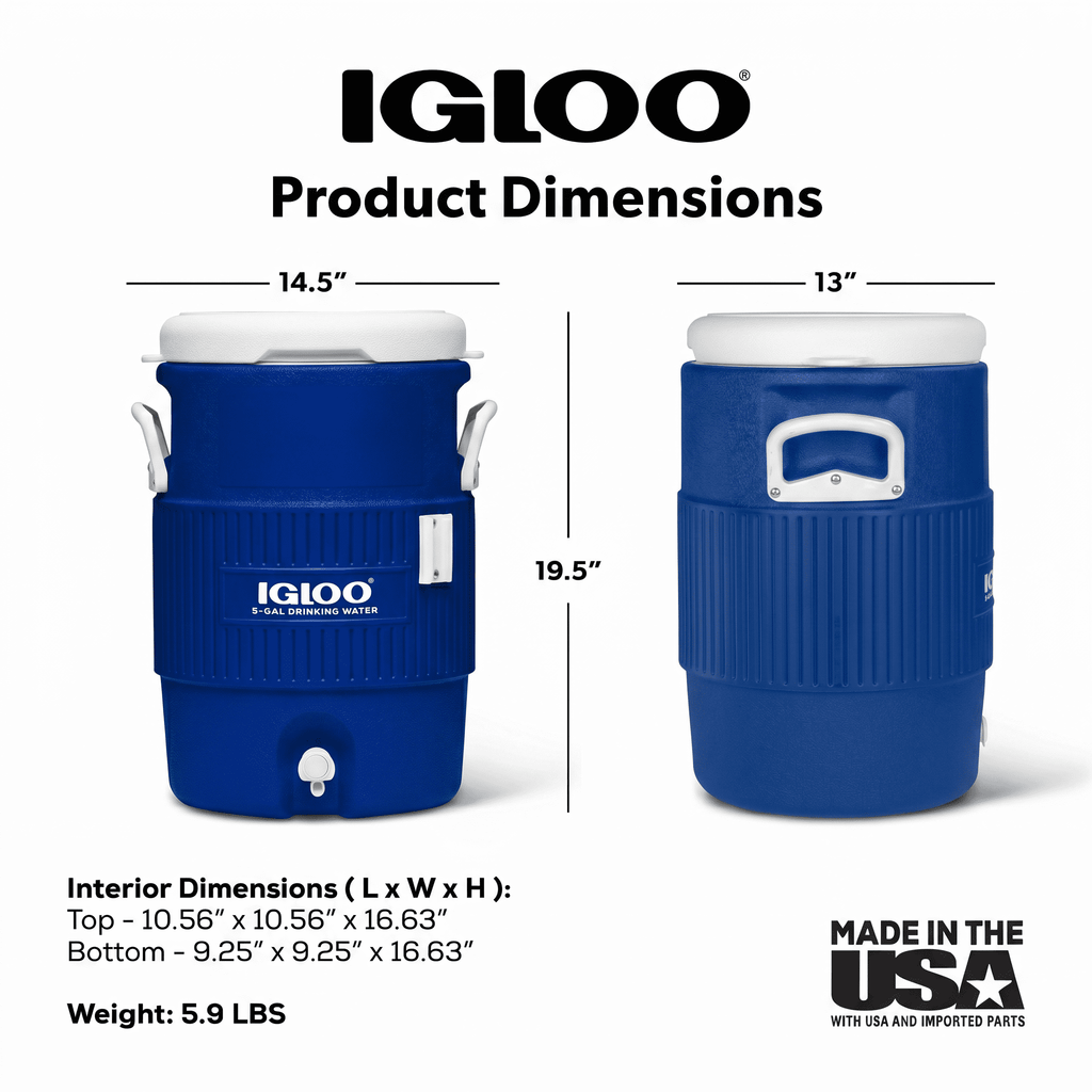Igloo 5 Gallon Heavy-Duty Beverage Cooler - Blue
