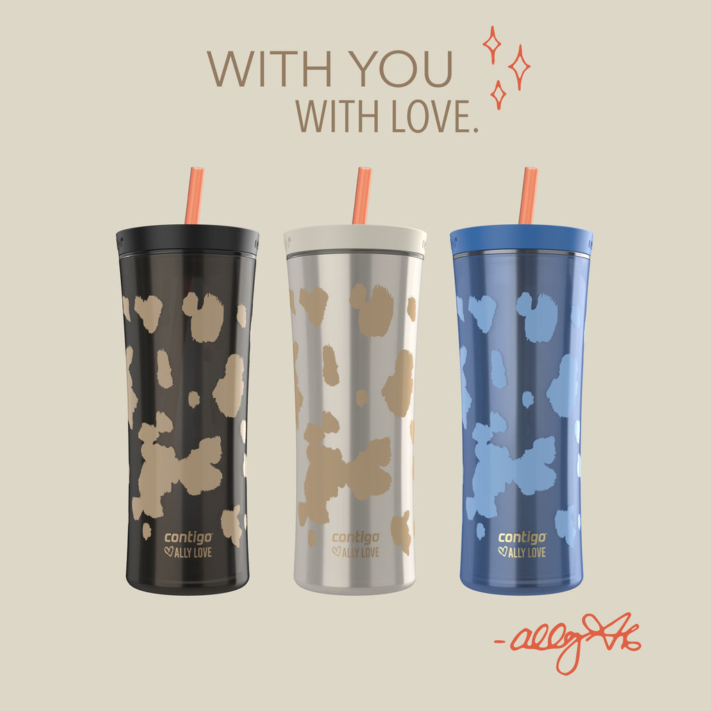 Contigo 20oz Shake & Go Tumbler - Plastic with Straw, Licorice Cowhide Couture