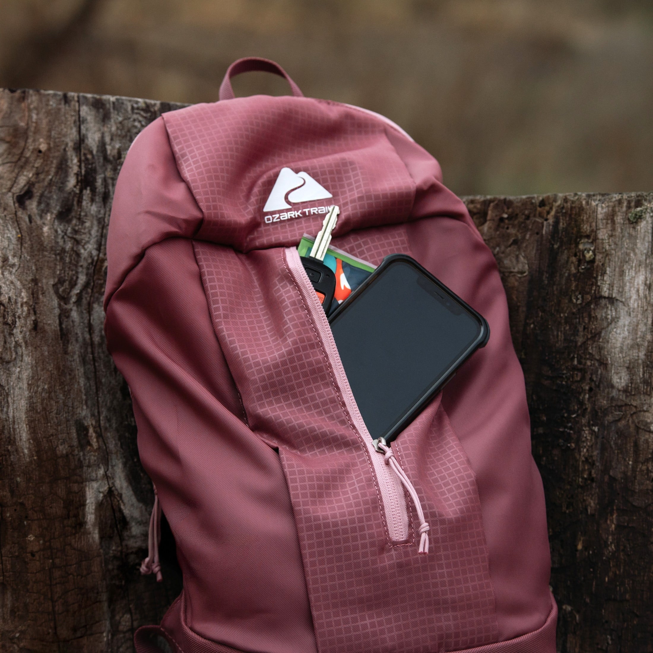 Ozark Trail 10L Adult/Teen Embossed Polyester Daypack Backpack - Rose
