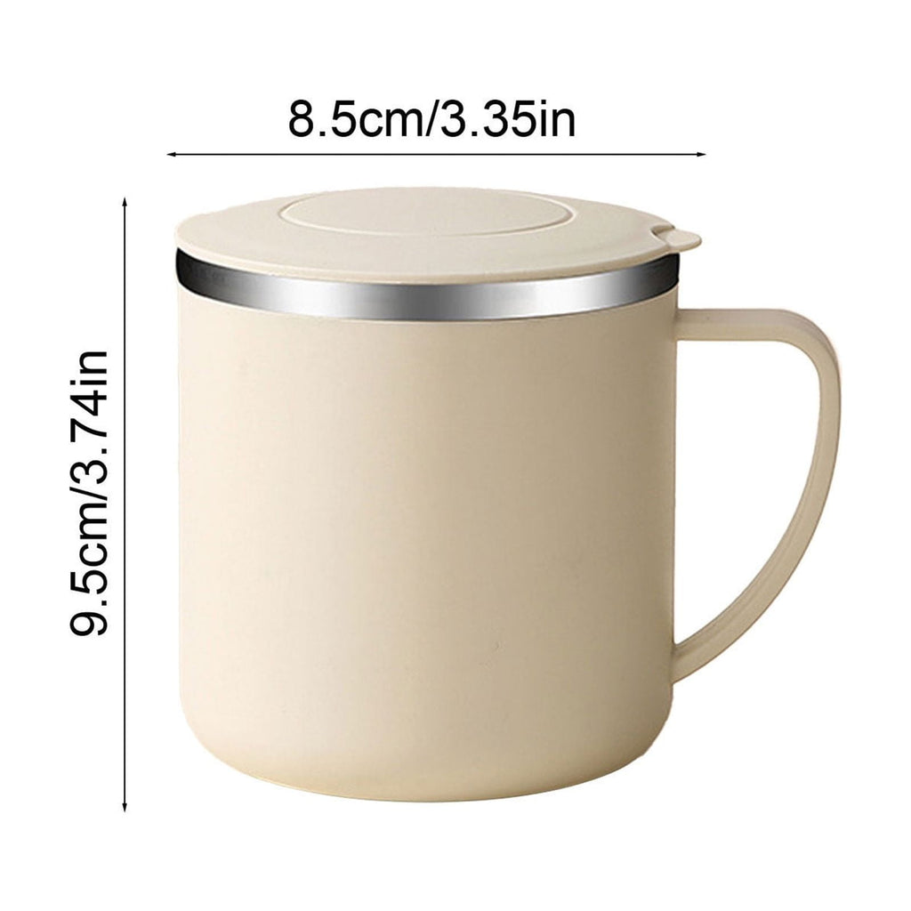 Uuiauoio 350ml Stainless Steel Coffee Mug - Double Wall Insulated Travel Coffee Mug - Unbreakable Metal Coffee Cup for Camping, Office & Car, Leakproof with Handle, 1ps