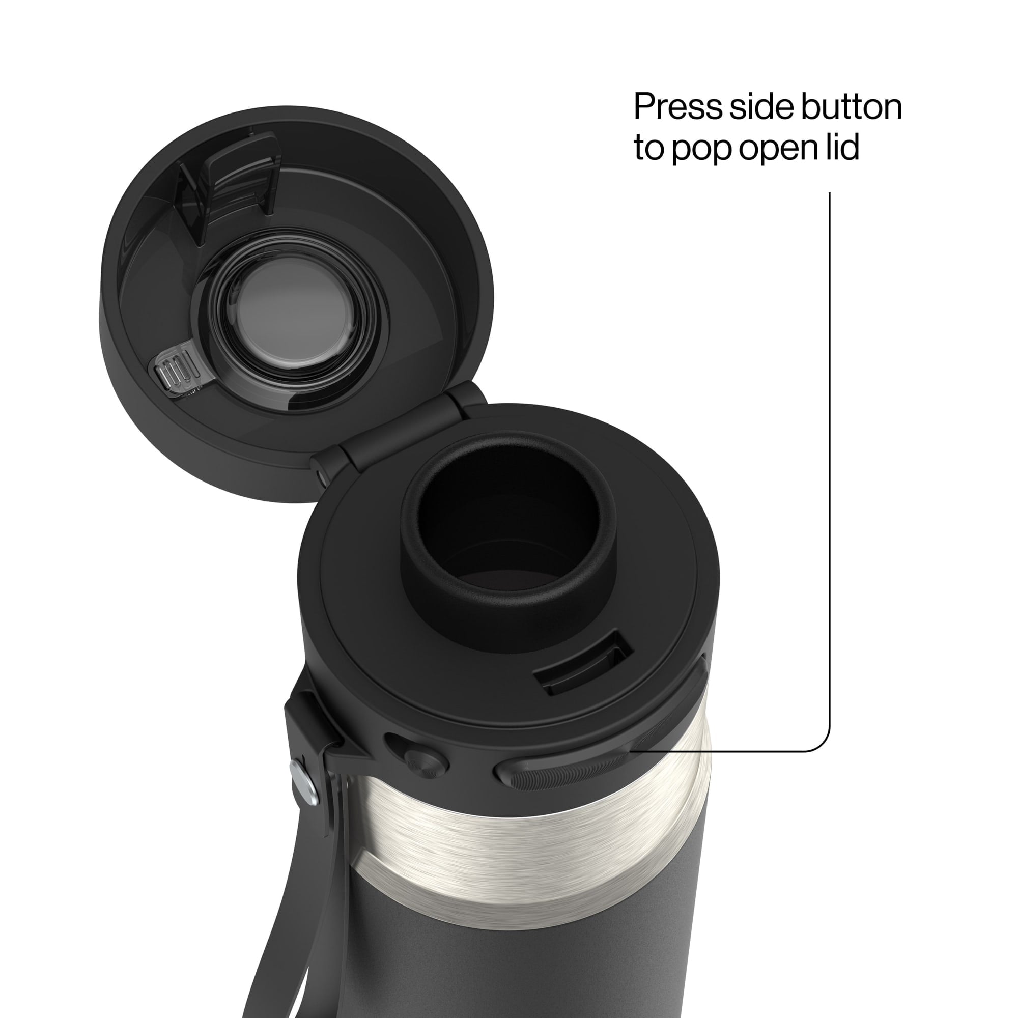 Contigo AutoPop 24 oz Leakproof Insulated Stainless Steel Water Bottle with Carry Strap and Shaker Ball