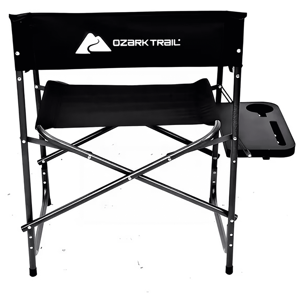 Ozark Trail Director Chair with Side Table - Black