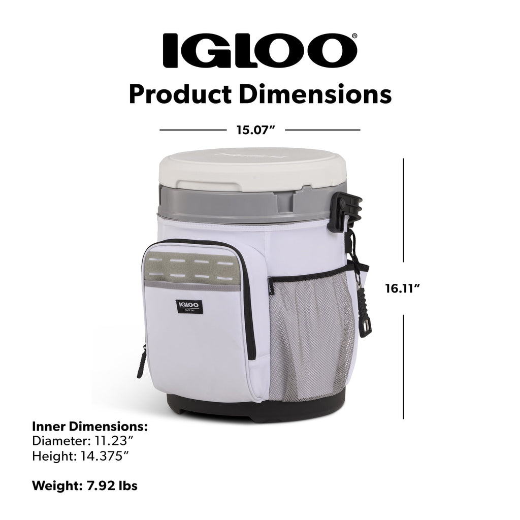 Igloo 20 QT Marine Cooler Bucket and Seat - White