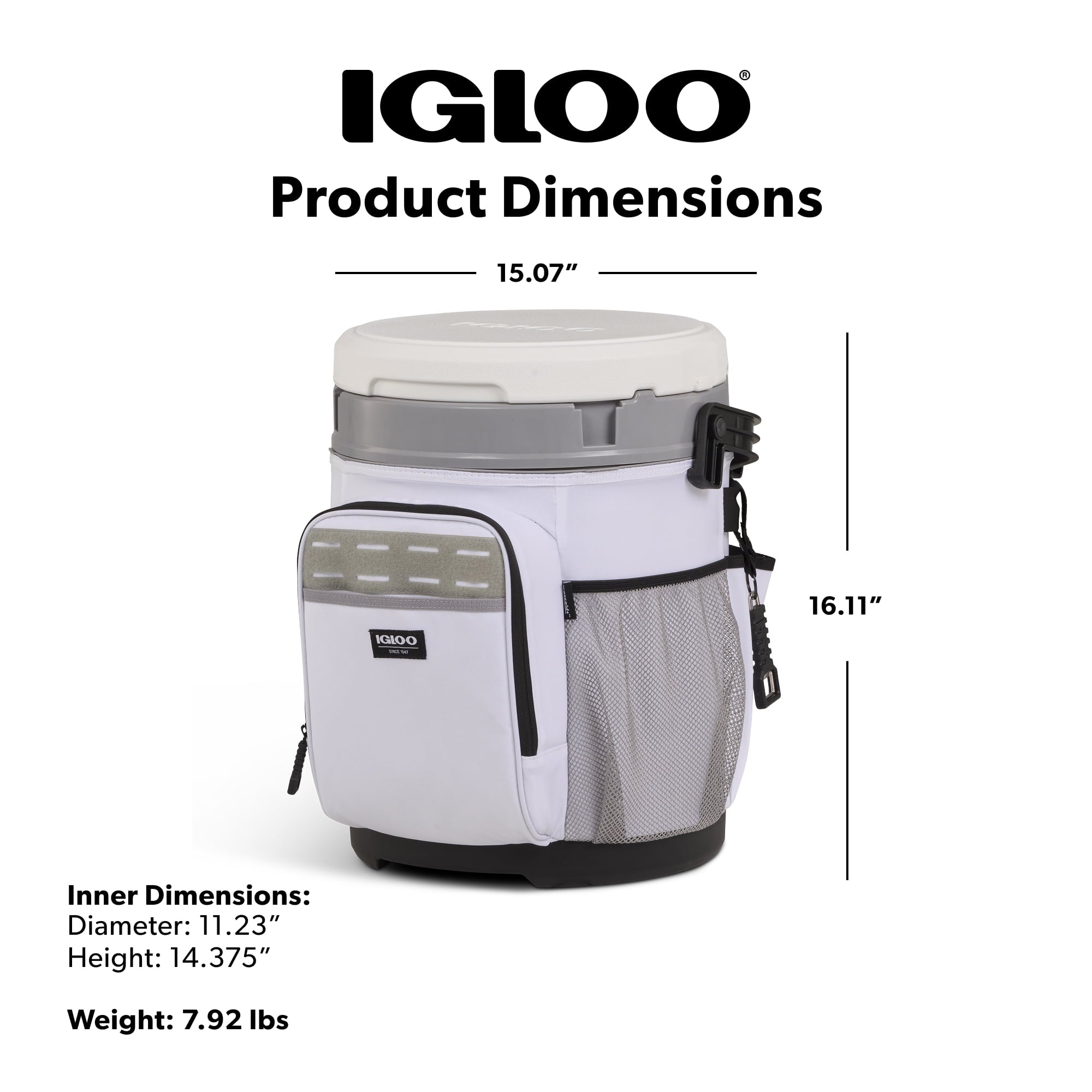Igloo 20 QT Marine Cooler Bucket and Seat - White