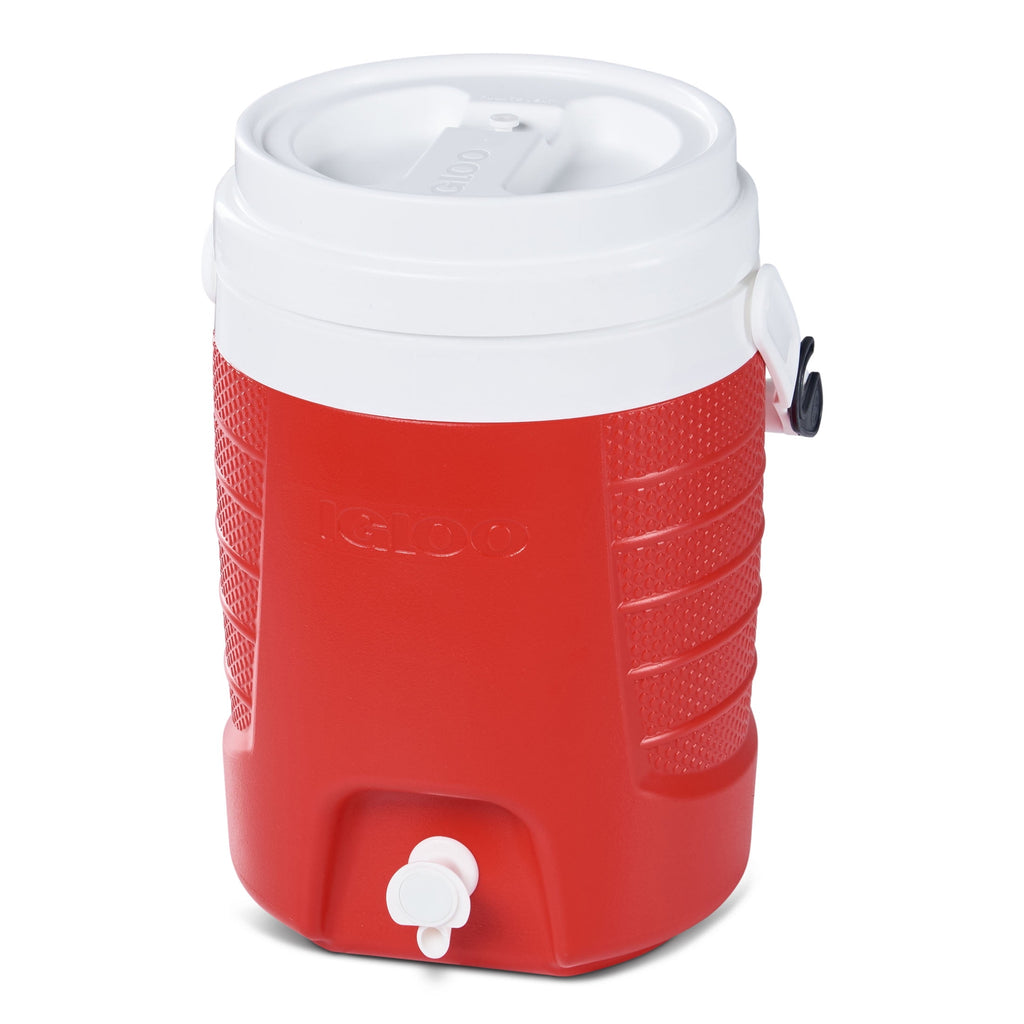 Igloo 2 Gallon Sports Plastic Beverage Jug with Hooks - Red