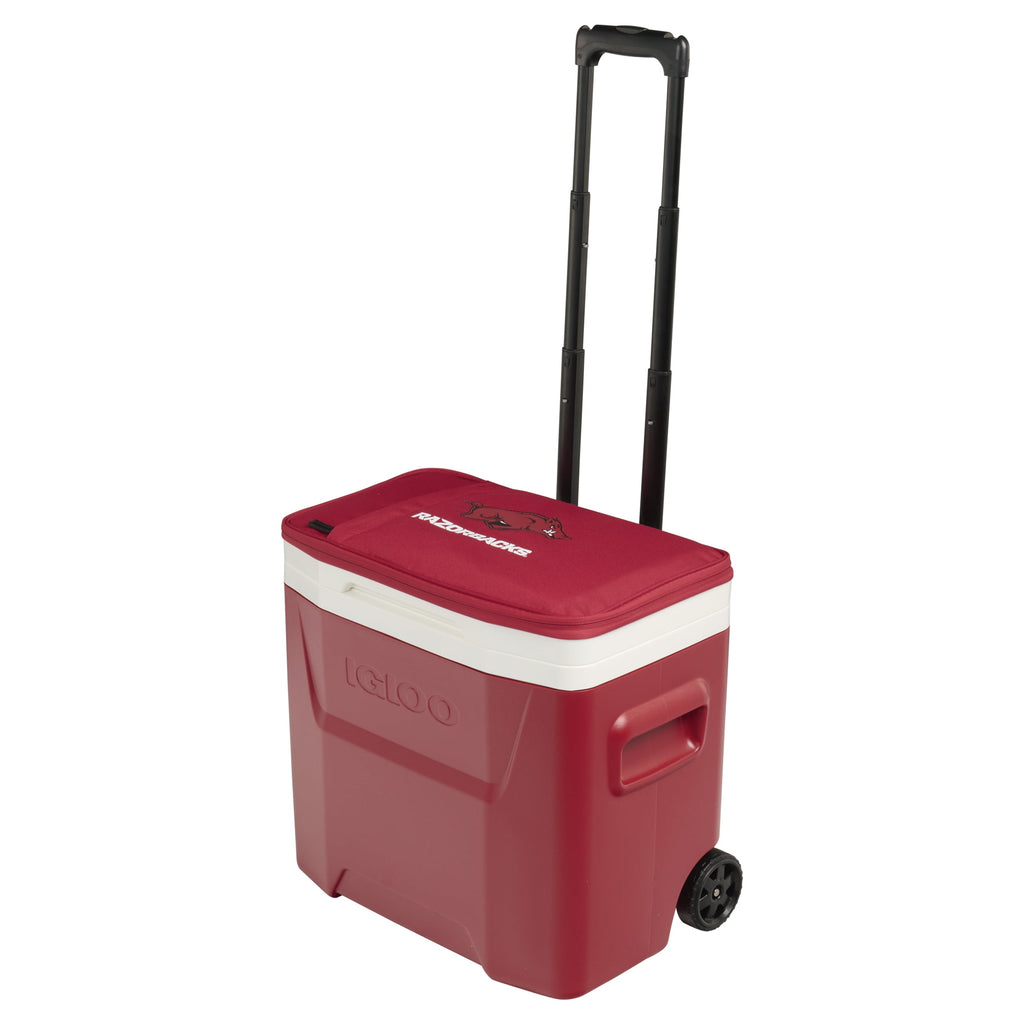 University of Arkansas Razorbacks 28 QT Laguna Soft Top Wheeled Cooler by Igloo - Red