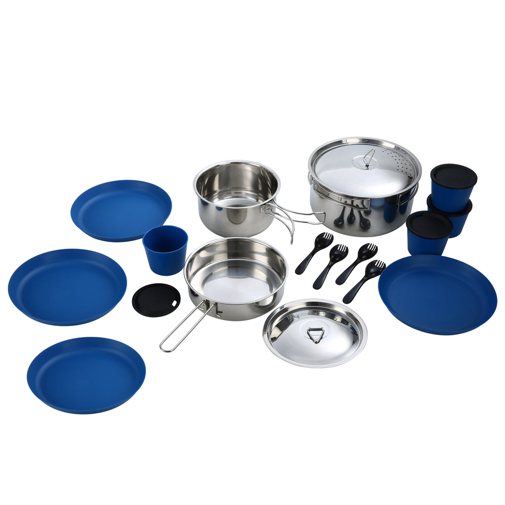 Ozark Trail 22-Piece Non-Stick Camping Mess Kit with Mesh Bag