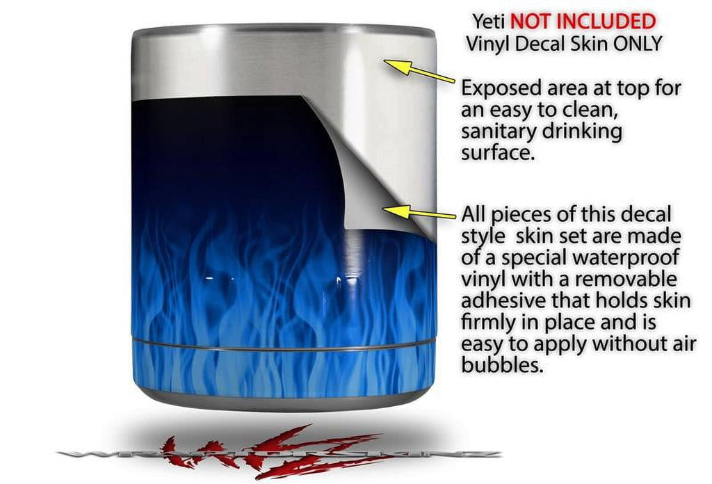 Skin Decal Wrap for Yeti Rambler Lowball - Fire Blue by WraptorSkinz