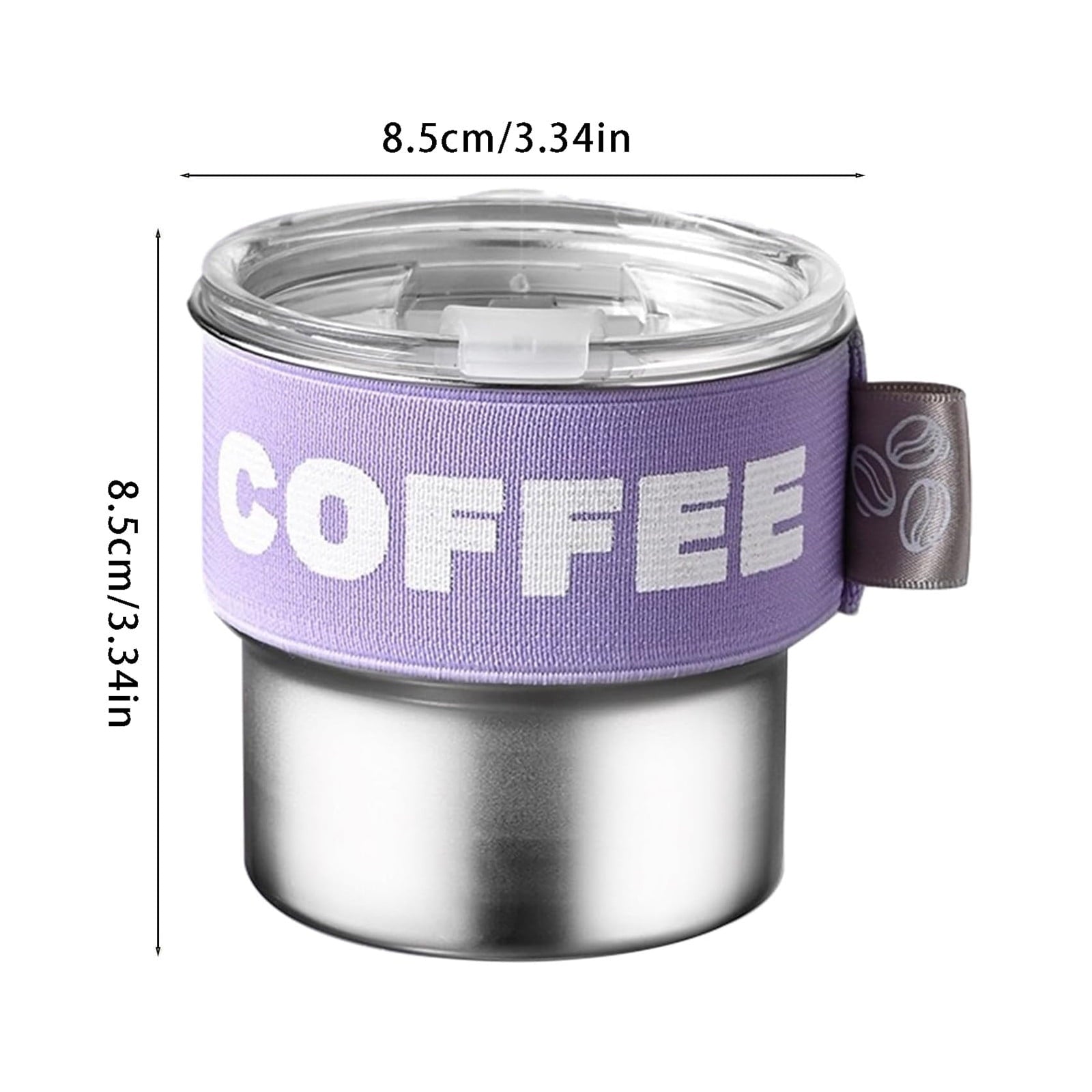 Insulated Coffee Cup with Lid - 400ML Stainless Steel Travel Mug Portable Leak Proof Design Elastic Sleeve for Home and Car Use
