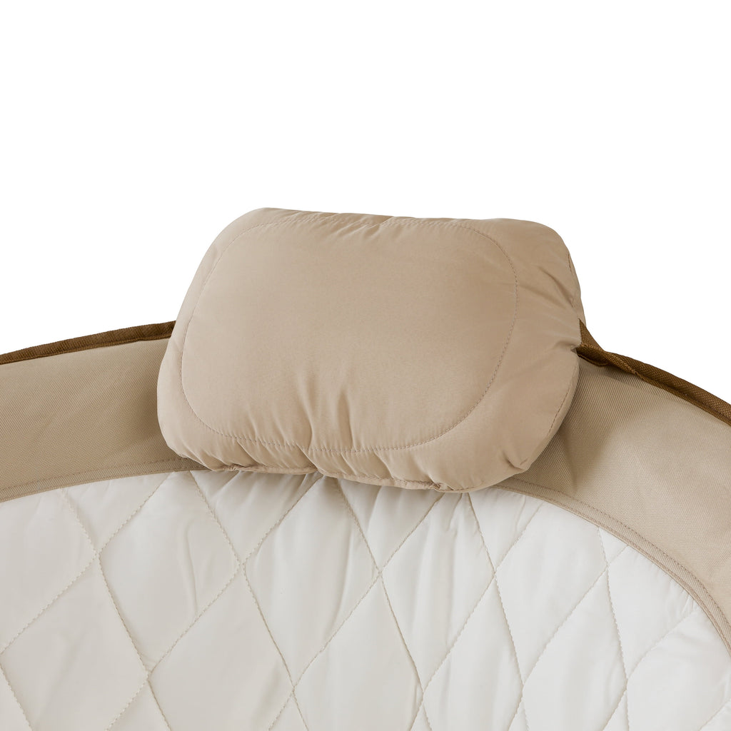 Ozark Trail Glamping Round Chair - Oversized & Padded, Soft Cozy Fabric, 300 lbs Capacity, Portable Camping & Outdoor Chair, Tan