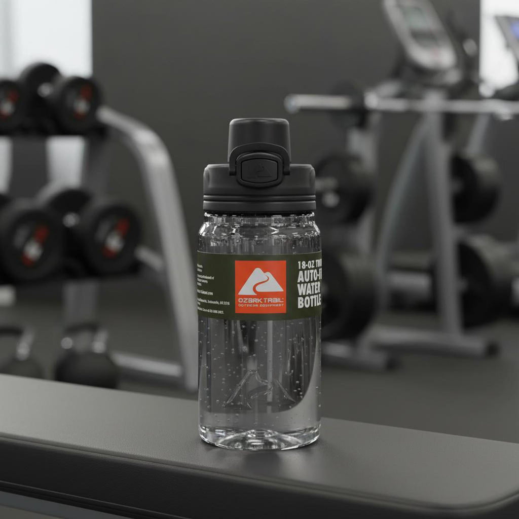Ozark Trail 18 oz Tritan Plastic Flip-Top Lid Water Bottle - Gray