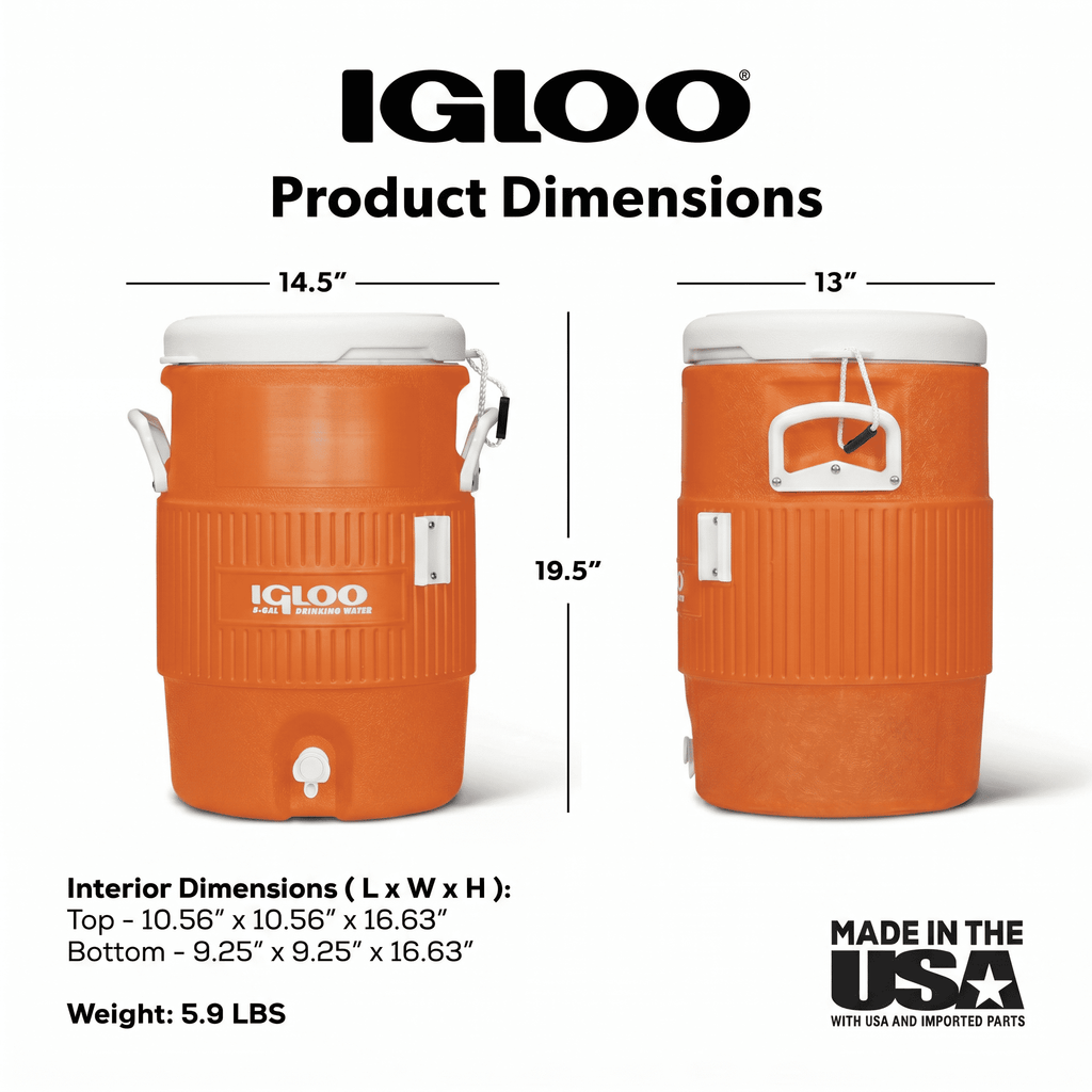 Igloo 5 Gallon Heavy-Duty Beverage Cooler - Orange