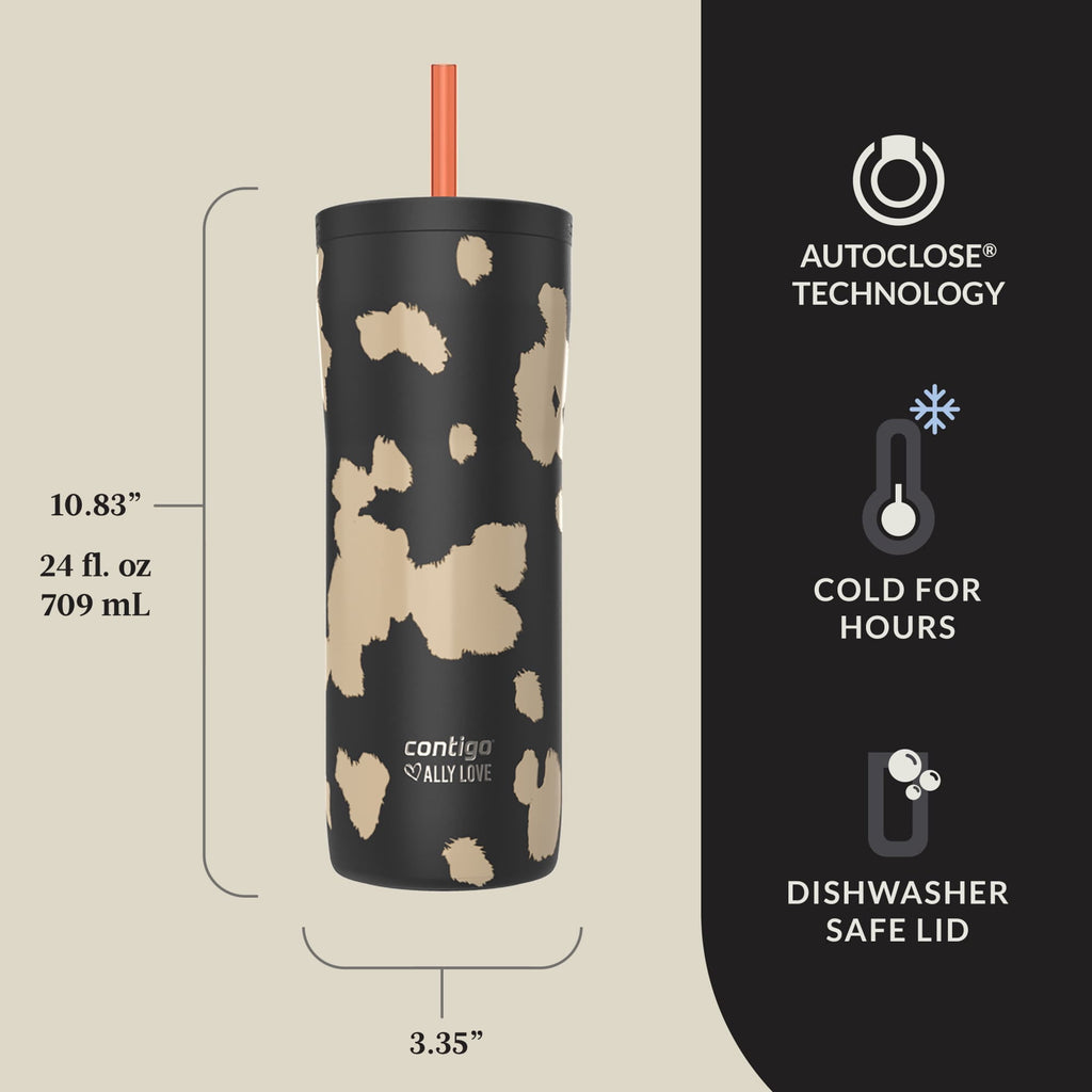 Contigo Streeterville 2.0 Insulated Stainless Steel Tumbler with Straw - 24oz, Licorice