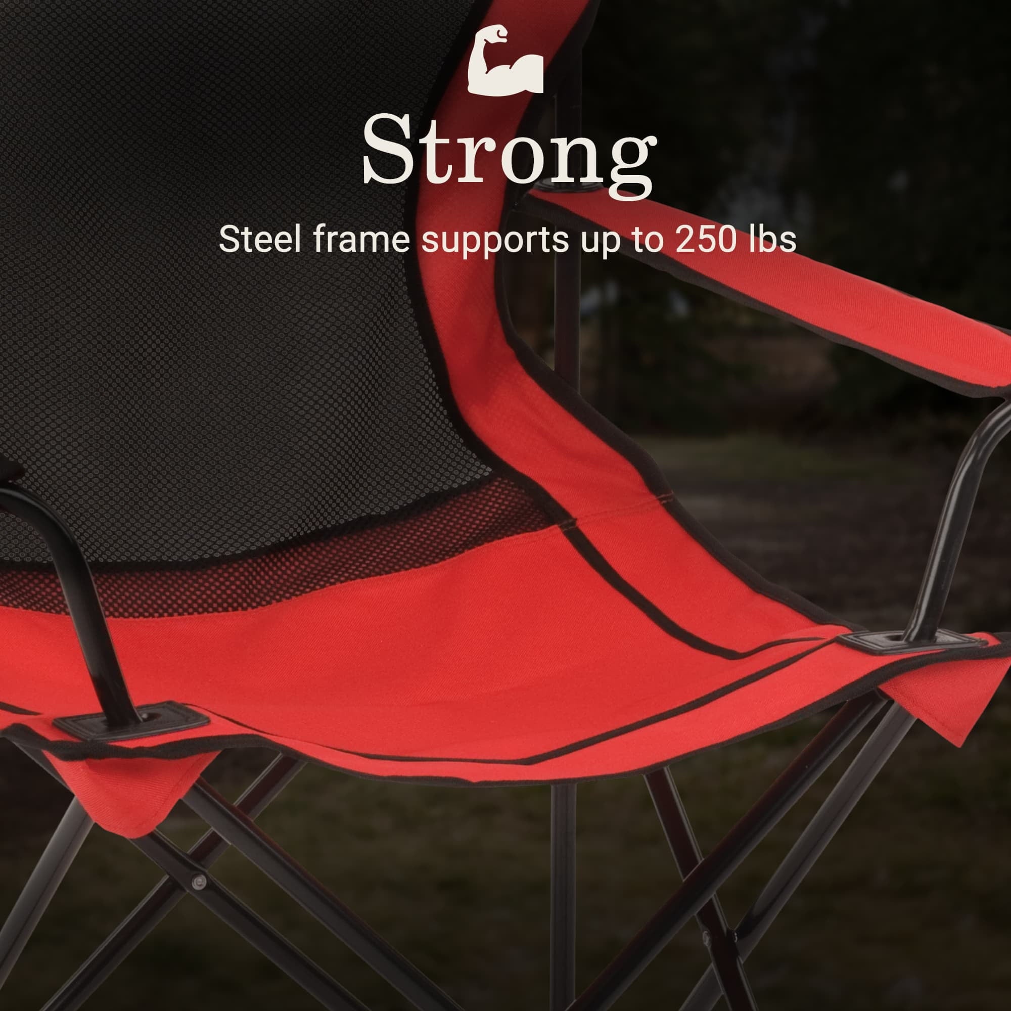 Coleman Broadband Mesh Quad Adult Camping Chair - Red