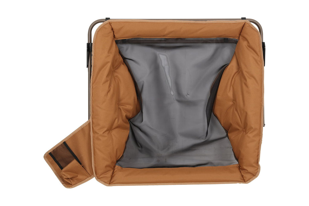 Ozark Trail Padded Foldable Camping Glamping Chair with Side Storage - Brown and Beige, Adult