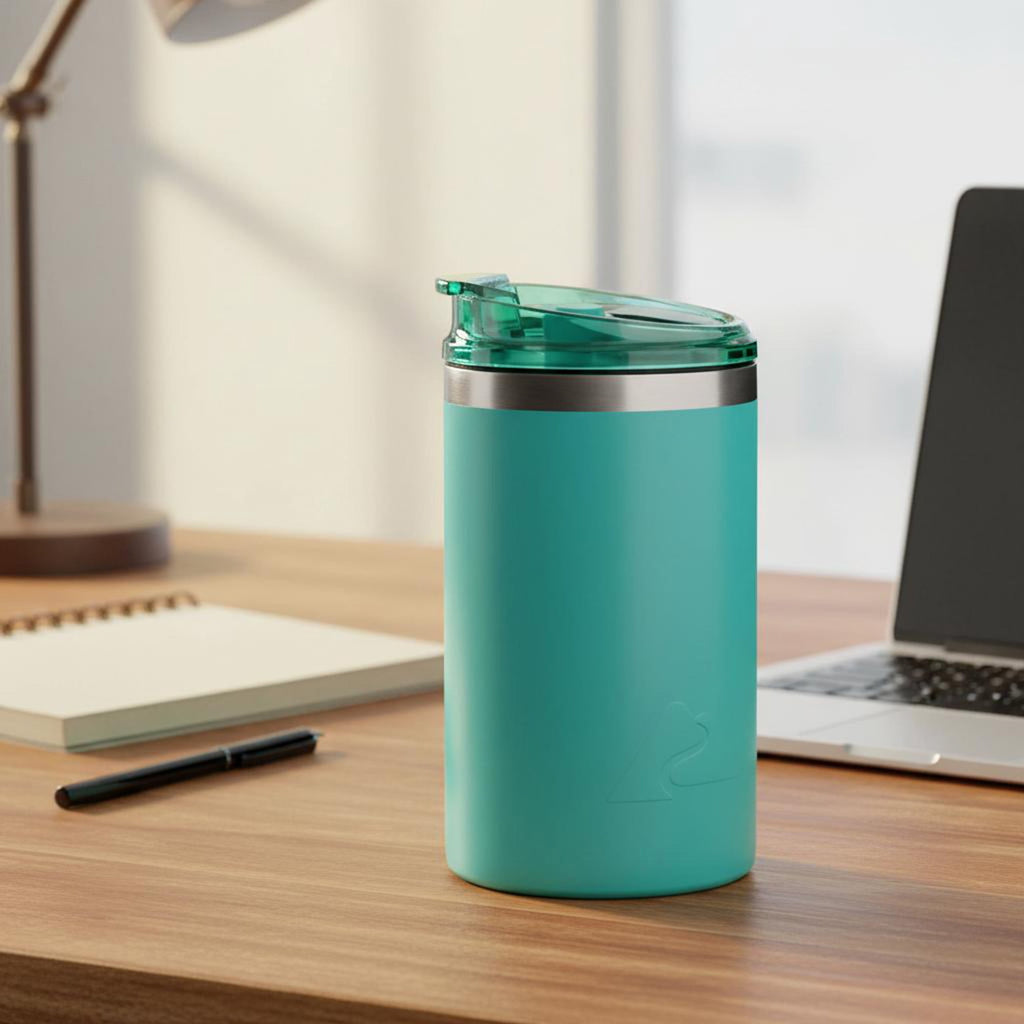 Ozark Trail 16oz Ceramic Lined Stainless Steel Can Tumbler with 2-in-1 Lid - Teal