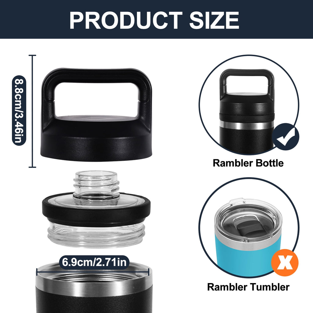 Screw Top Lid Replacement for YETI Rambler Bottle 18/26/36/46/64oz，Compatible with YETI Chug Cap Replacement Lids，Leak-Proof - Durable & Dishwasher-Safe，1 Pack (1)