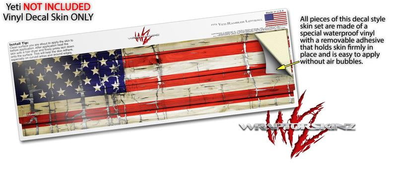 Skin Decal Wrap for Yeti Rambler Lowball - Painted Faded and Cracked USA American Flag by WraptorSkinz