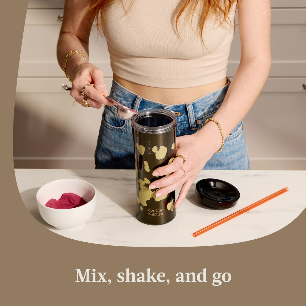 Contigo 20oz Shake & Go Tumbler - Plastic with Straw, Licorice Cowhide Couture