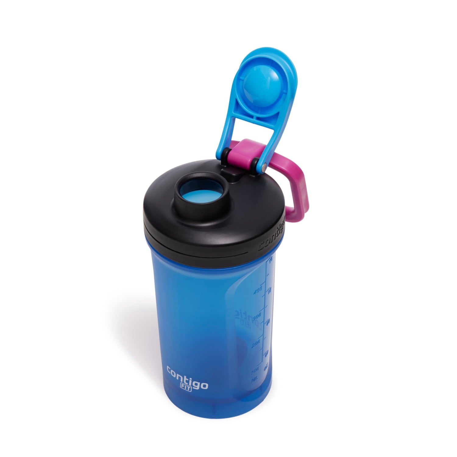 Contigo Fit Plastic Shake & Go 2.0 Shaker Bottle - Blue Poppy, 20 fl oz.