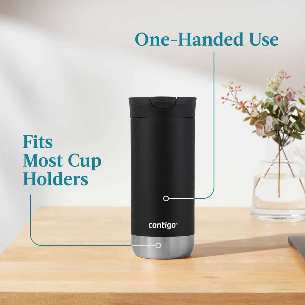 Contigo 16 oz. Huron 2.0 SnapSeal Stainless Steel Travel Mug - Licorice - 4-Pack