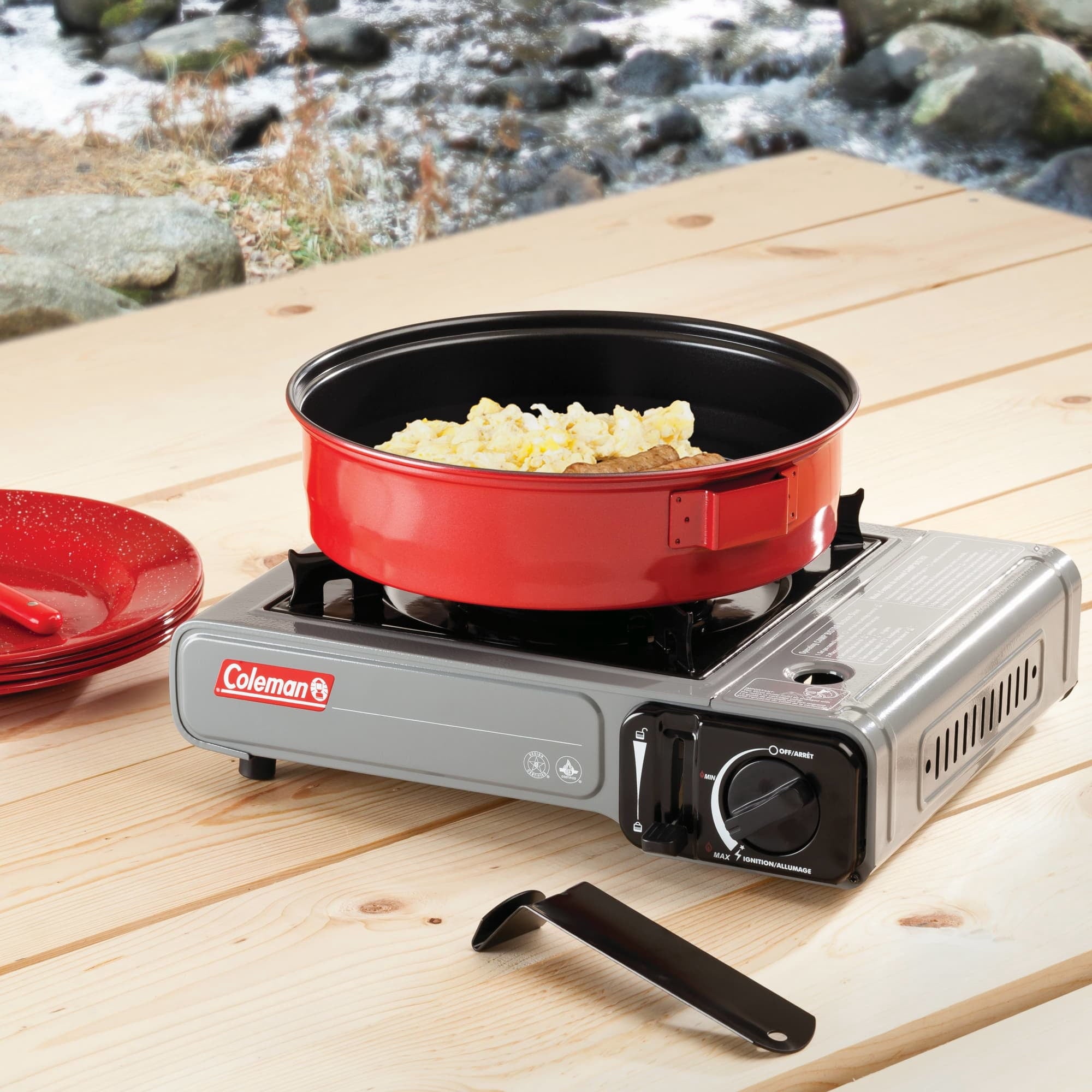 Coleman Tabletop Portable Butane Gas Camping Stove - 1 Burner, Gray