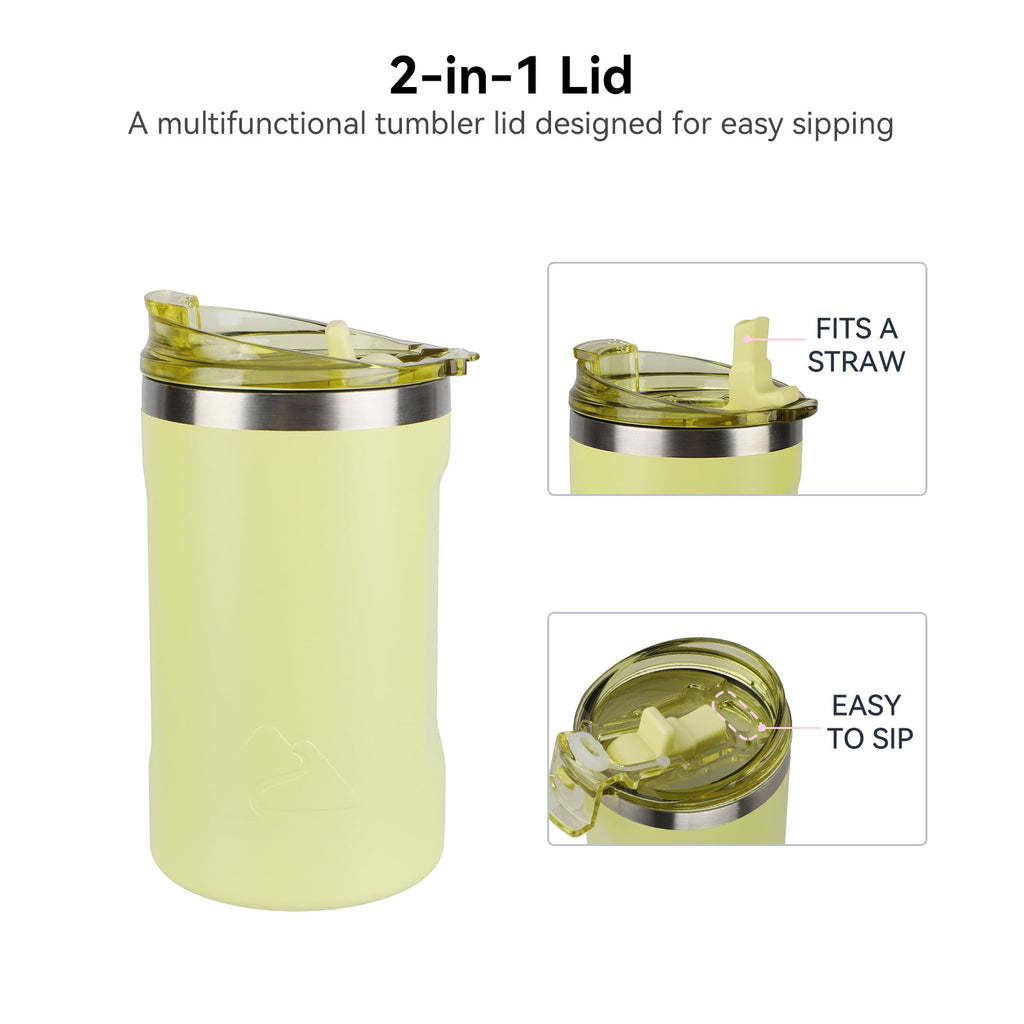 Ozark Trail 16oz Ceramic Lined Stainless Steel Can Tumbler with 2-in-1 Lid - Yellow
