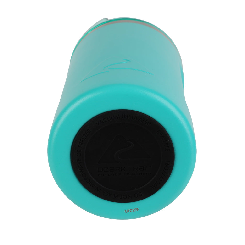 Ozark Trail 16oz Ceramic Lined Stainless Steel Can Tumbler with 2-in-1 Lid - Teal