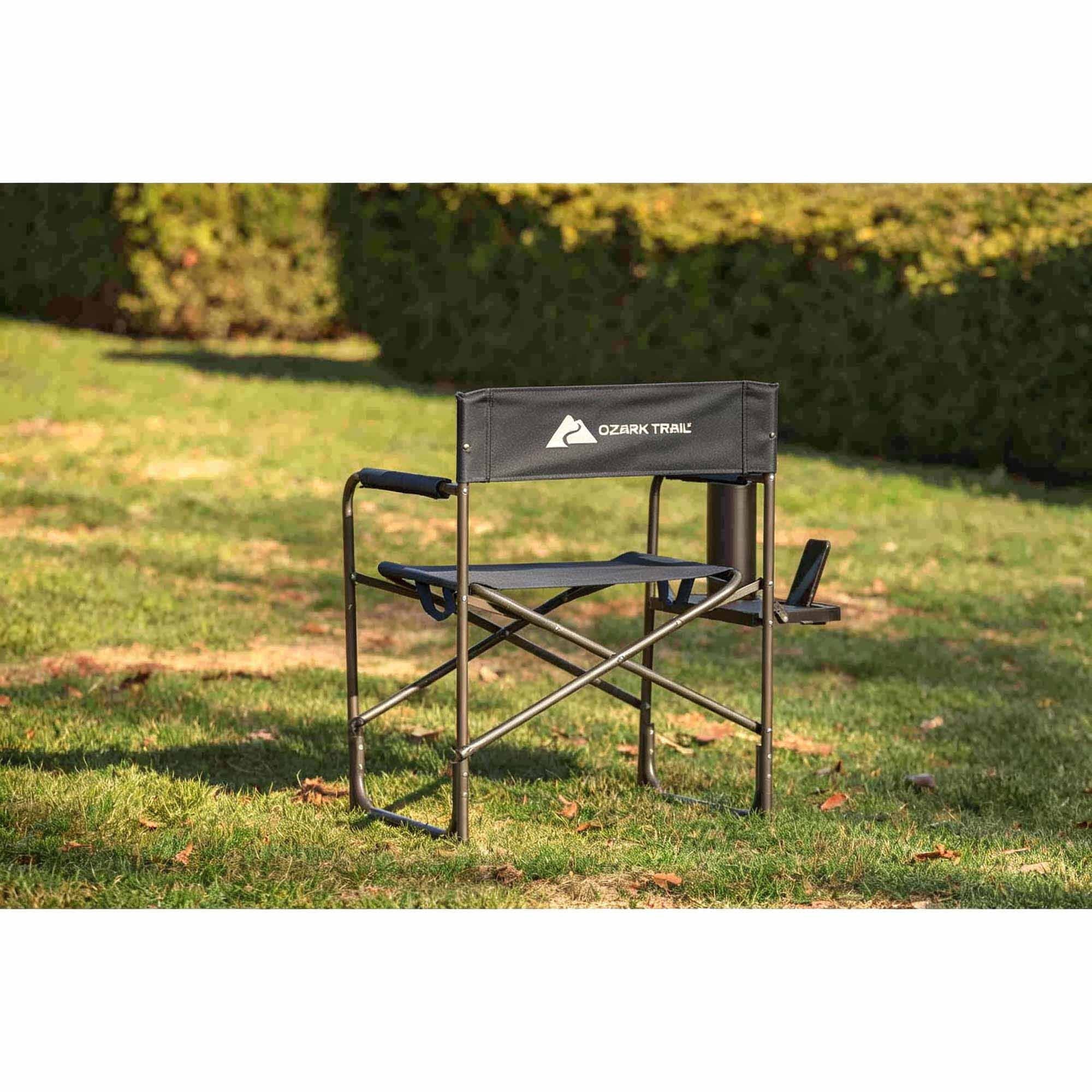 Ozark Trail Director Chair with Side Table - Black