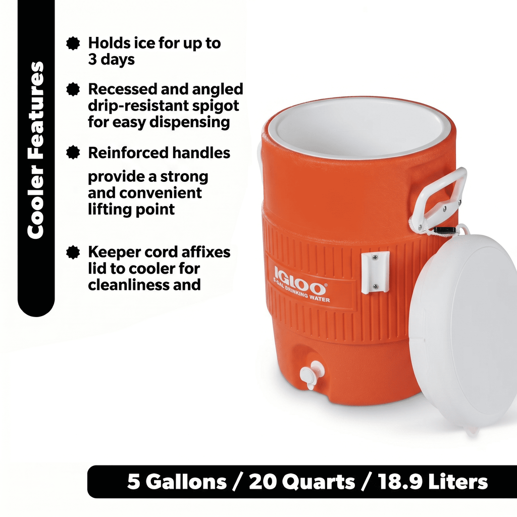 Igloo 5 Gallon Heavy-Duty Beverage Cooler - Orange - 2-Pack