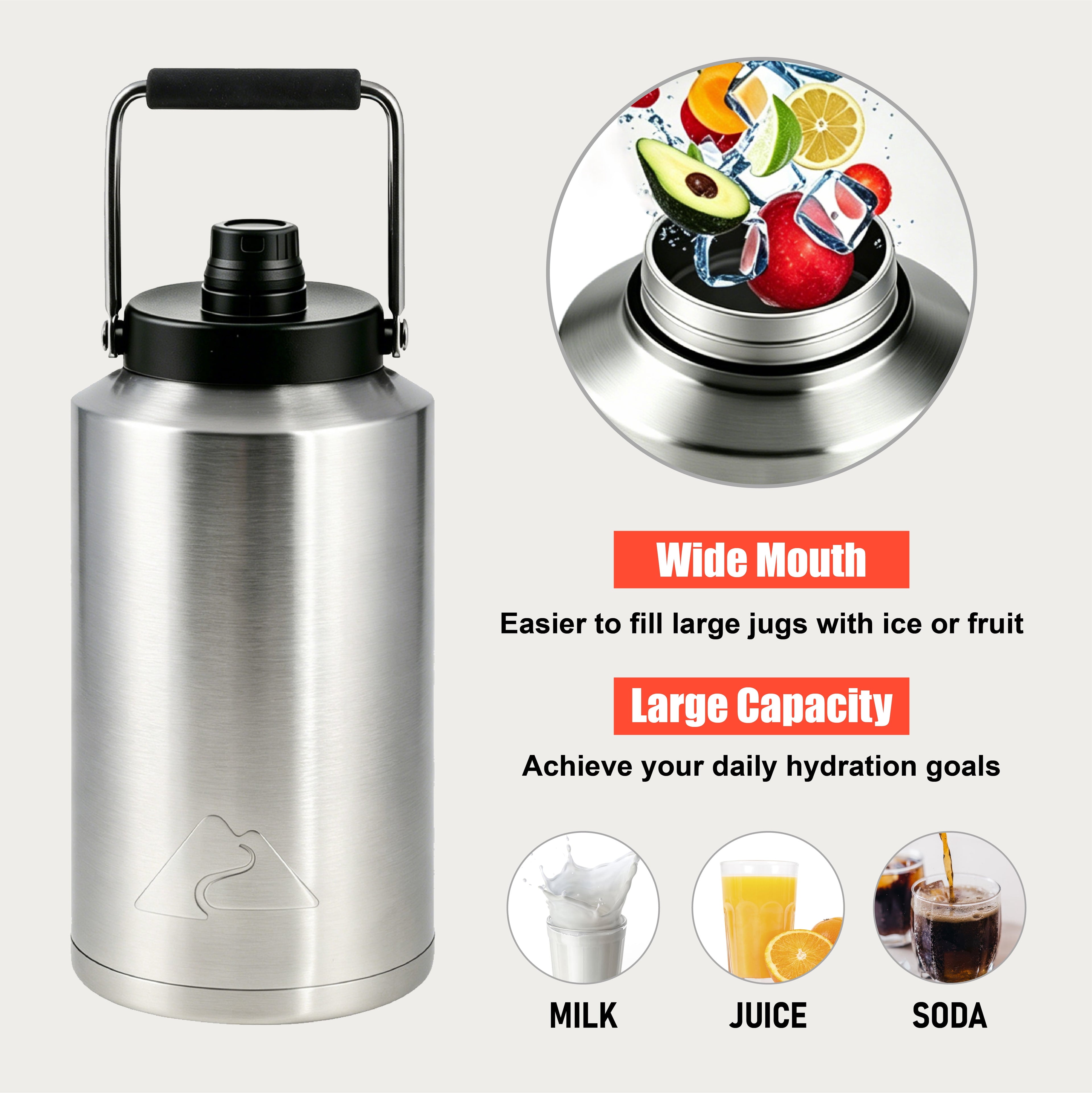 Ozark Trail 1 gal Stainless Steel Insulated Water Jug - Silver