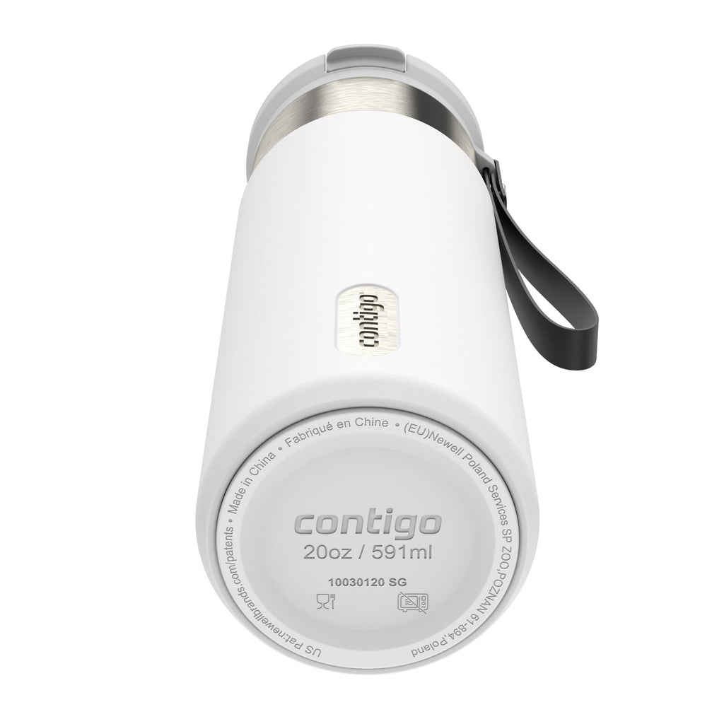 Contigo SnapSeal 20 oz Leakproof Stainless Steel Water Bottle with Reusable Straw - Vacuum-Insulated for Hot & Cold Drinks, Spill-Proof AutoClose Opening, BPA-Free & Lead-Free, Dishwasher Safe