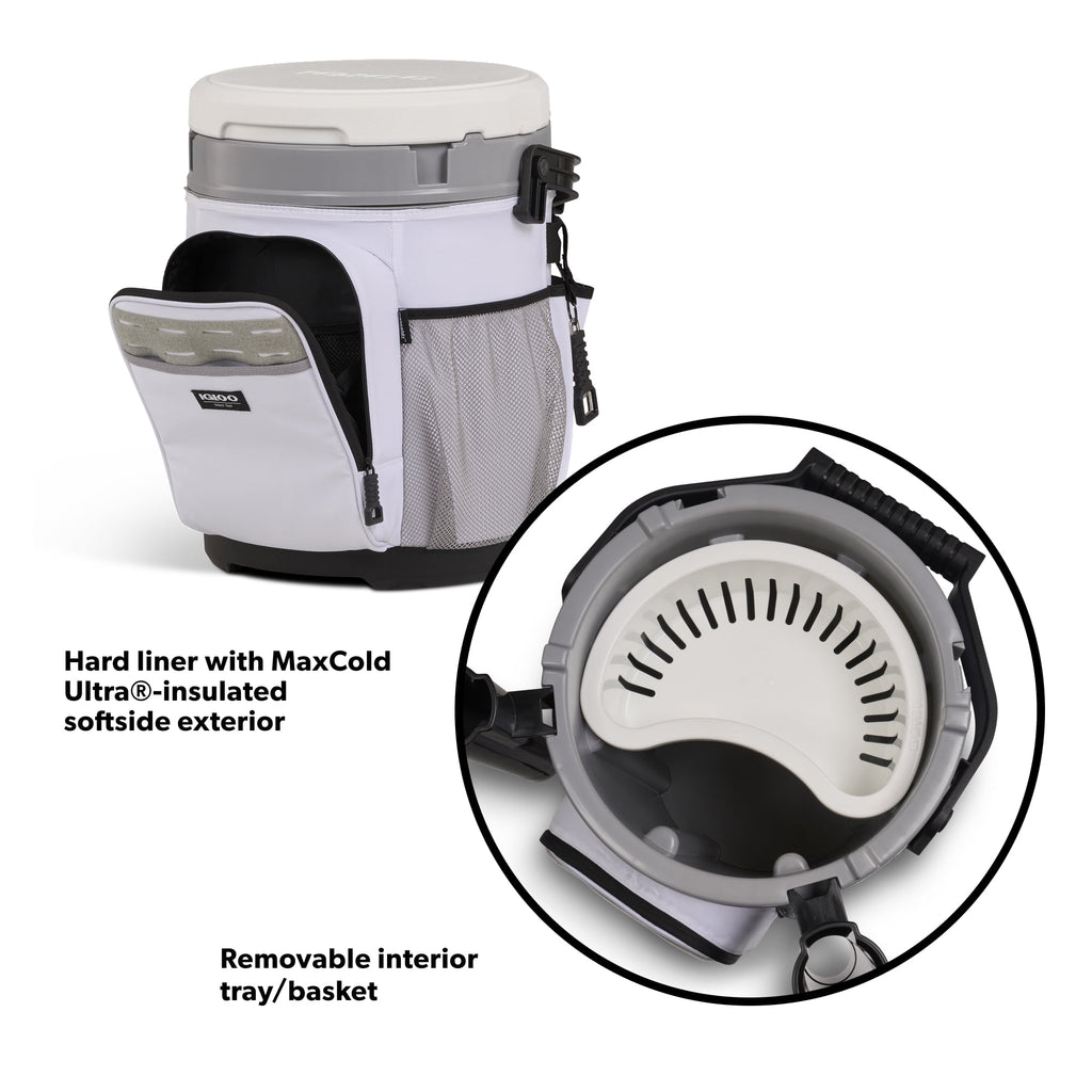 Igloo 20 QT Marine Cooler Bucket and Seat - White
