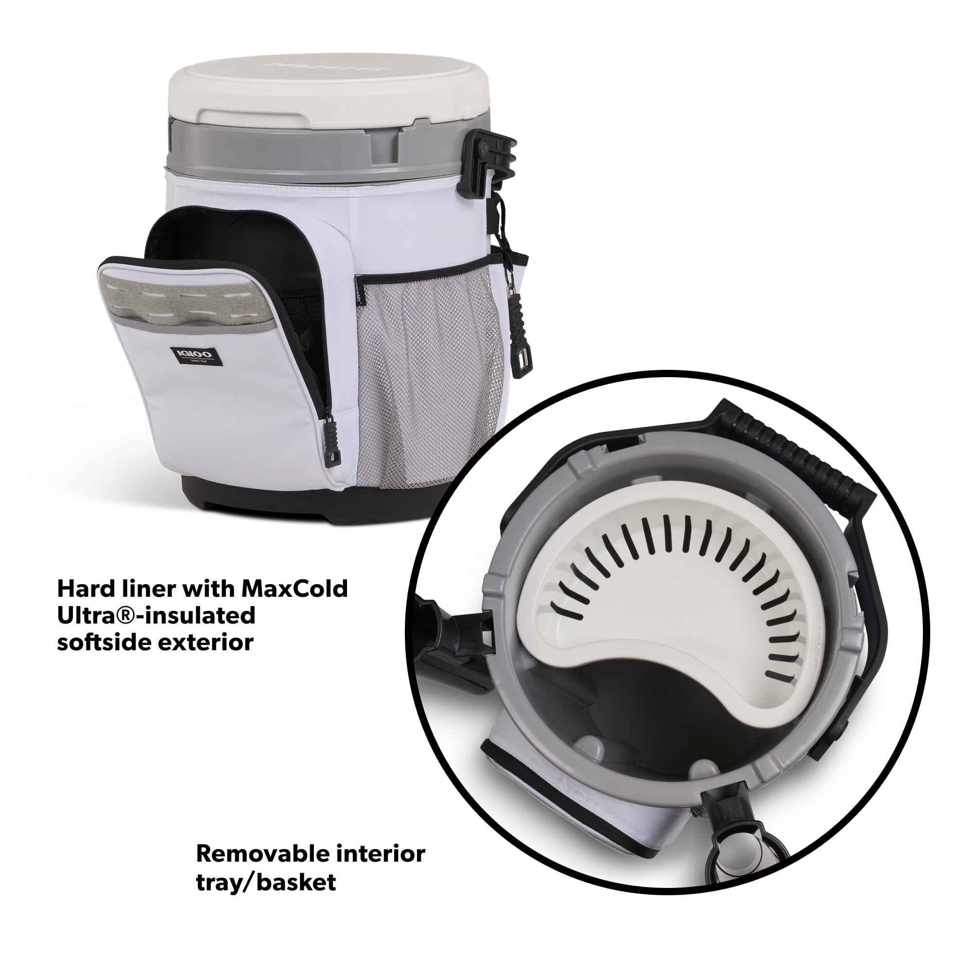 Igloo 20 QT Marine Cooler Bucket and Seat - White