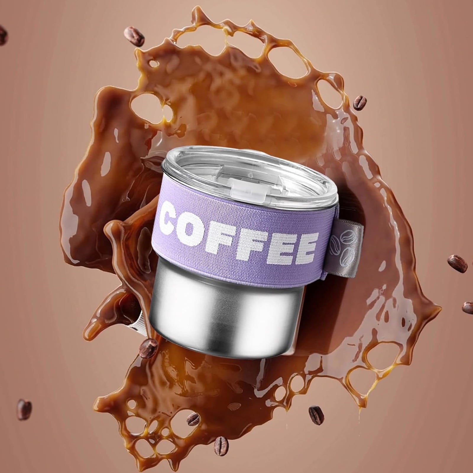 Insulated Coffee Cup Portable Stainless Steel Travel Mug with Lid Leak Proof Design Ideal for Home and Car Use 400ML Capacity
