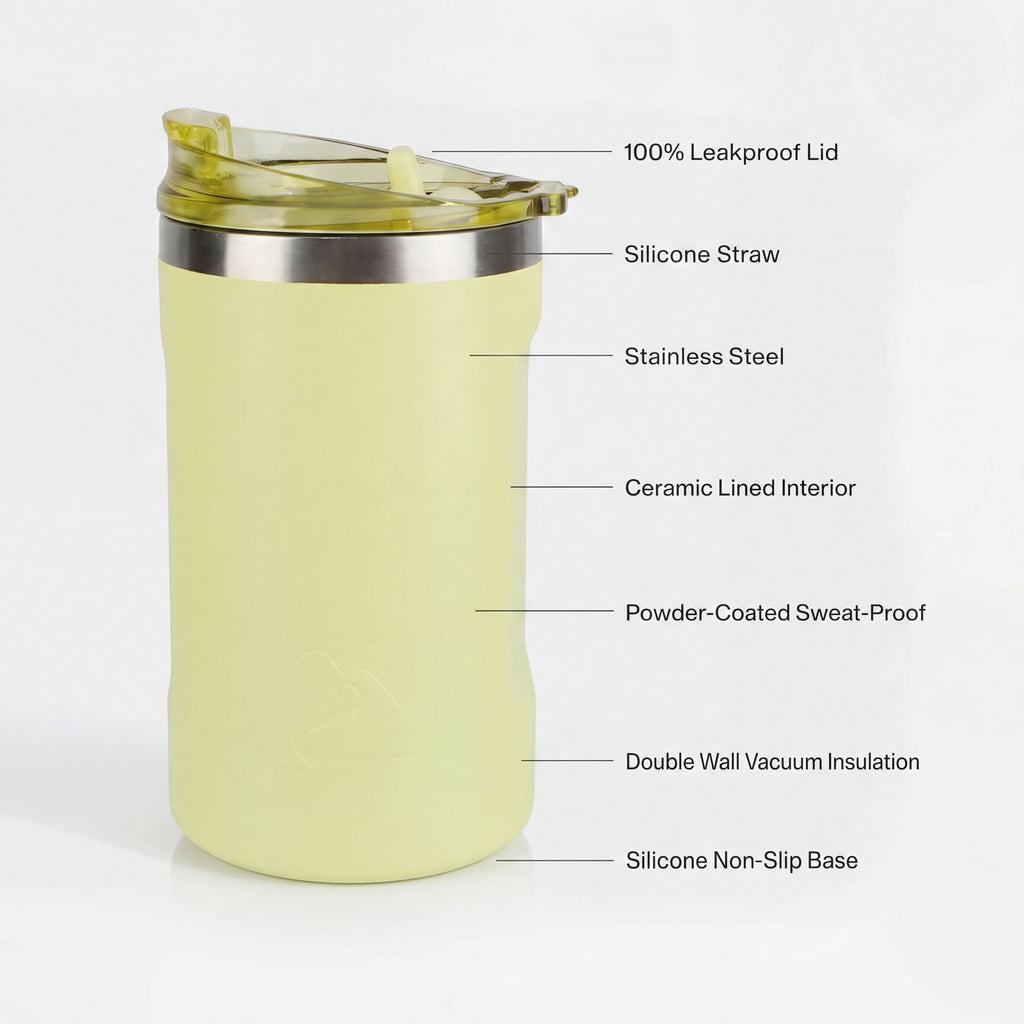 Ozark Trail 16oz Ceramic Lined Stainless Steel Can Tumbler with 2-in-1 Lid - Yellow