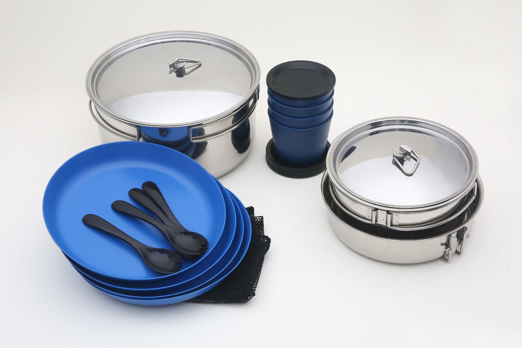 Ozark Trail 22-Piece Non-Stick Camping Mess Kit with Mesh Bag