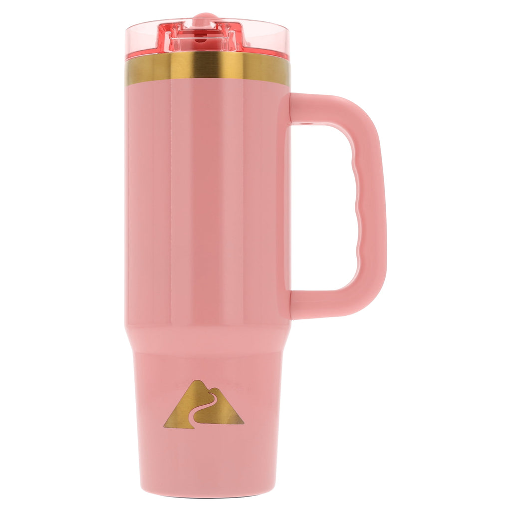 Ozark Trail 30 oz Stainless Steel Insulated Travel Tumbler with Handle and Flip Straw Lid - Rose Shimmer