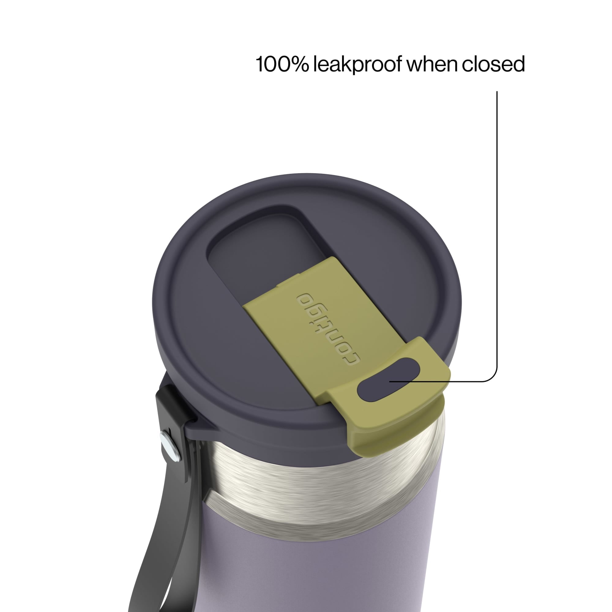 Contigo Water Bottle - 16 Oz, Stainless Steel, Vacuum Insulated Leakproof, DualSip 2-Way Lid, Starlight Vines