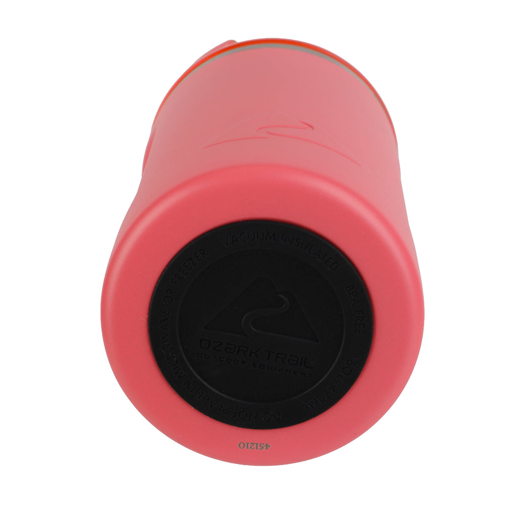 Ozark Trail 16oz Ceramic Lined Stainless Steel Can Tumbler with 2-in-1 Lid - Coral