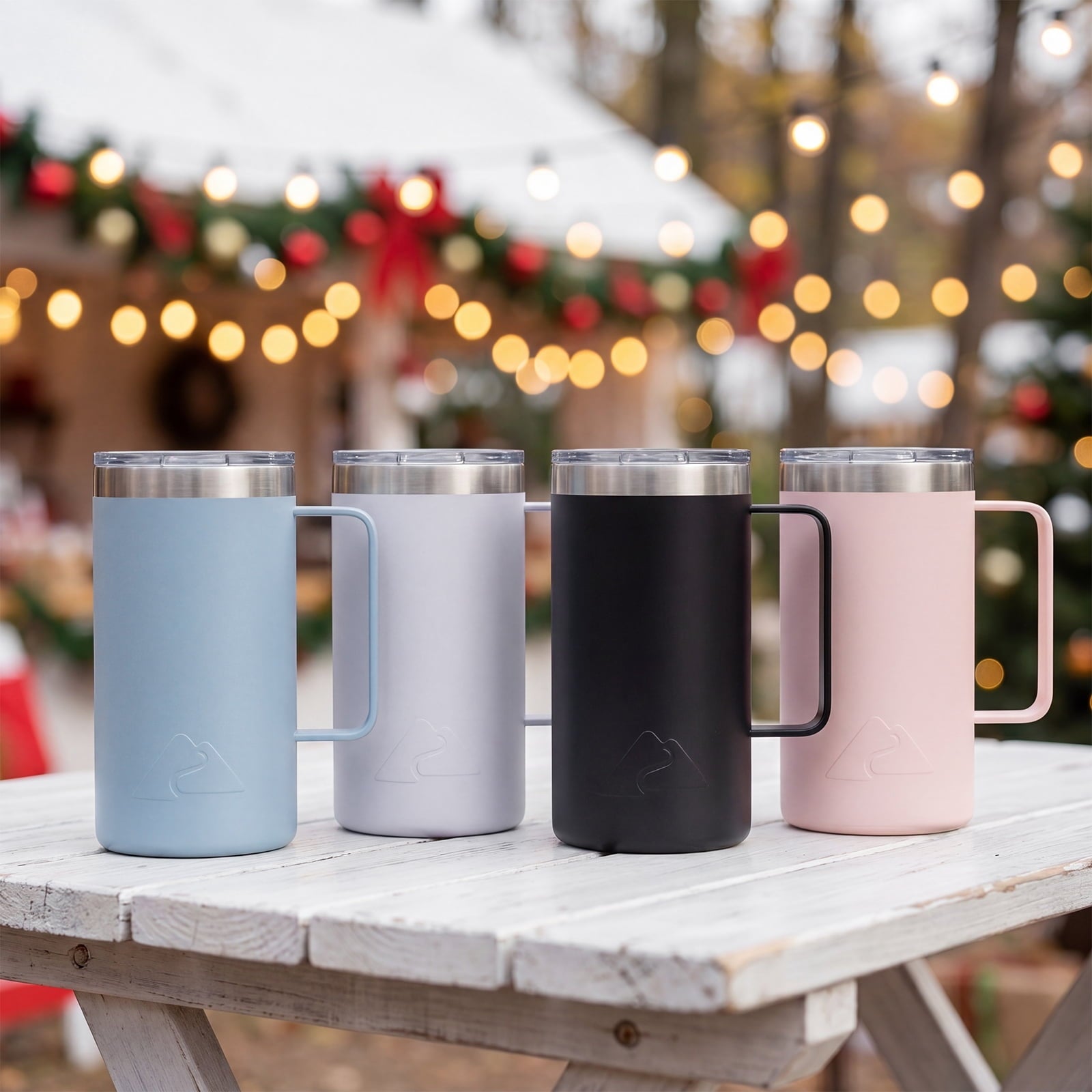 Ozark Trail 22oz Ceramic Lined Stainless Steel Insulated Coffee Mug with Magnetic Tritan Transparent Slider Lid - Frosted Peach