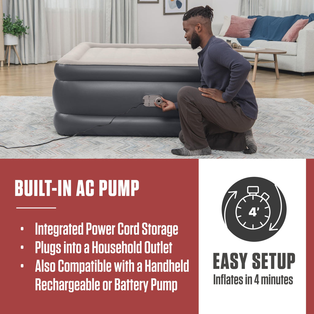 Coleman Tritech Air Mattress Full 22" with Built-in AC Pump