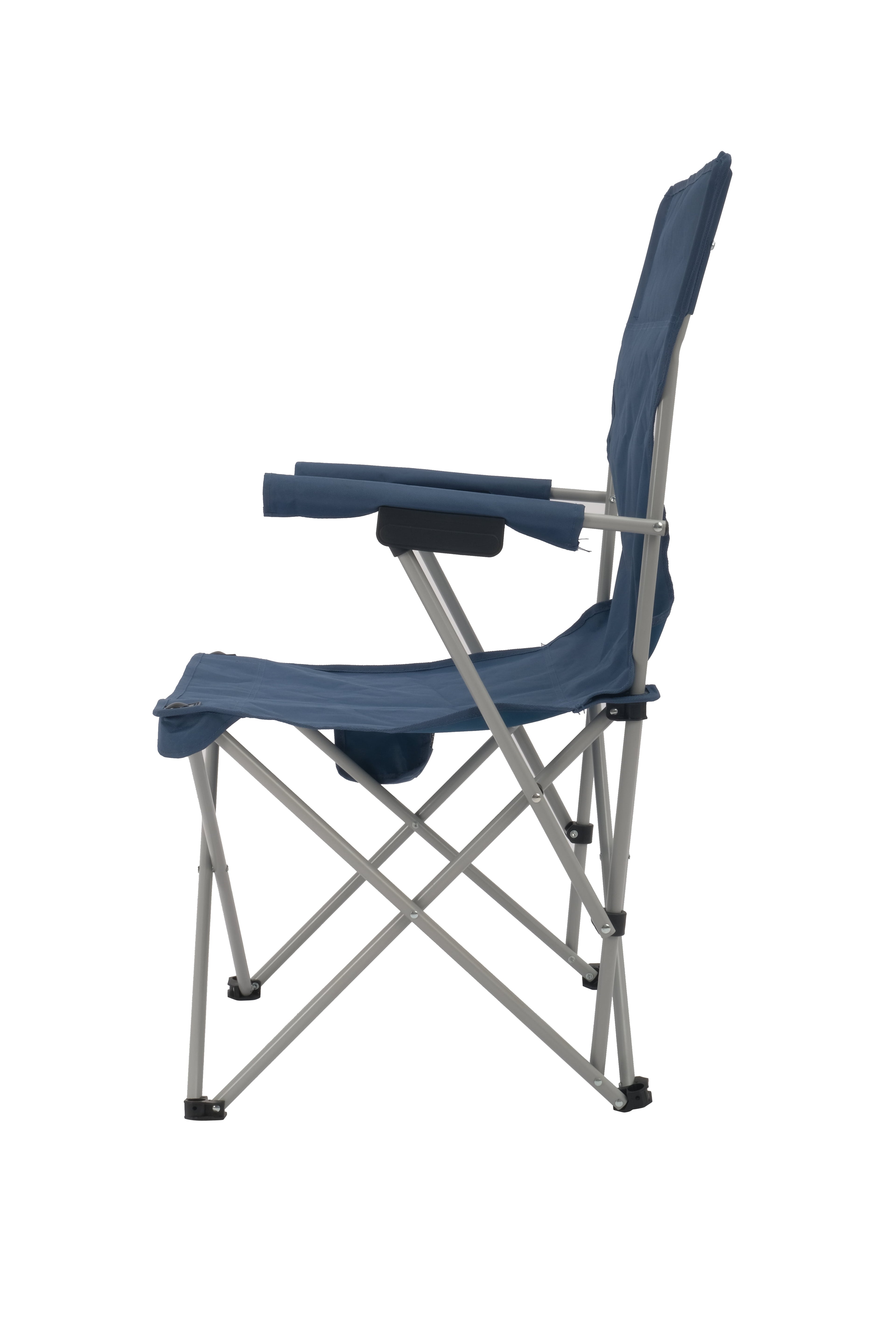Ozark Trail Hard Arm Camping Chair with Durable Polyester Seat and Steel Frame - Portable with Cup Holder