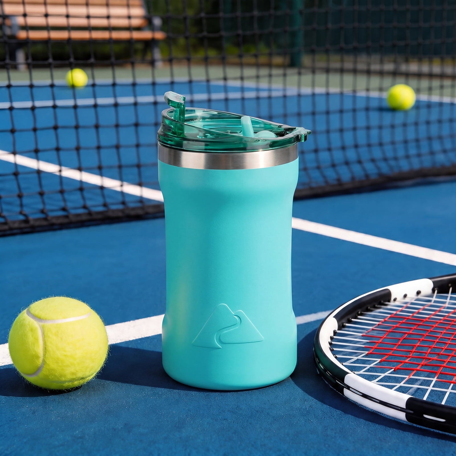 Ozark Trail 16oz Ceramic Lined Stainless Steel Can Tumbler with 2-in-1 Lid - Teal