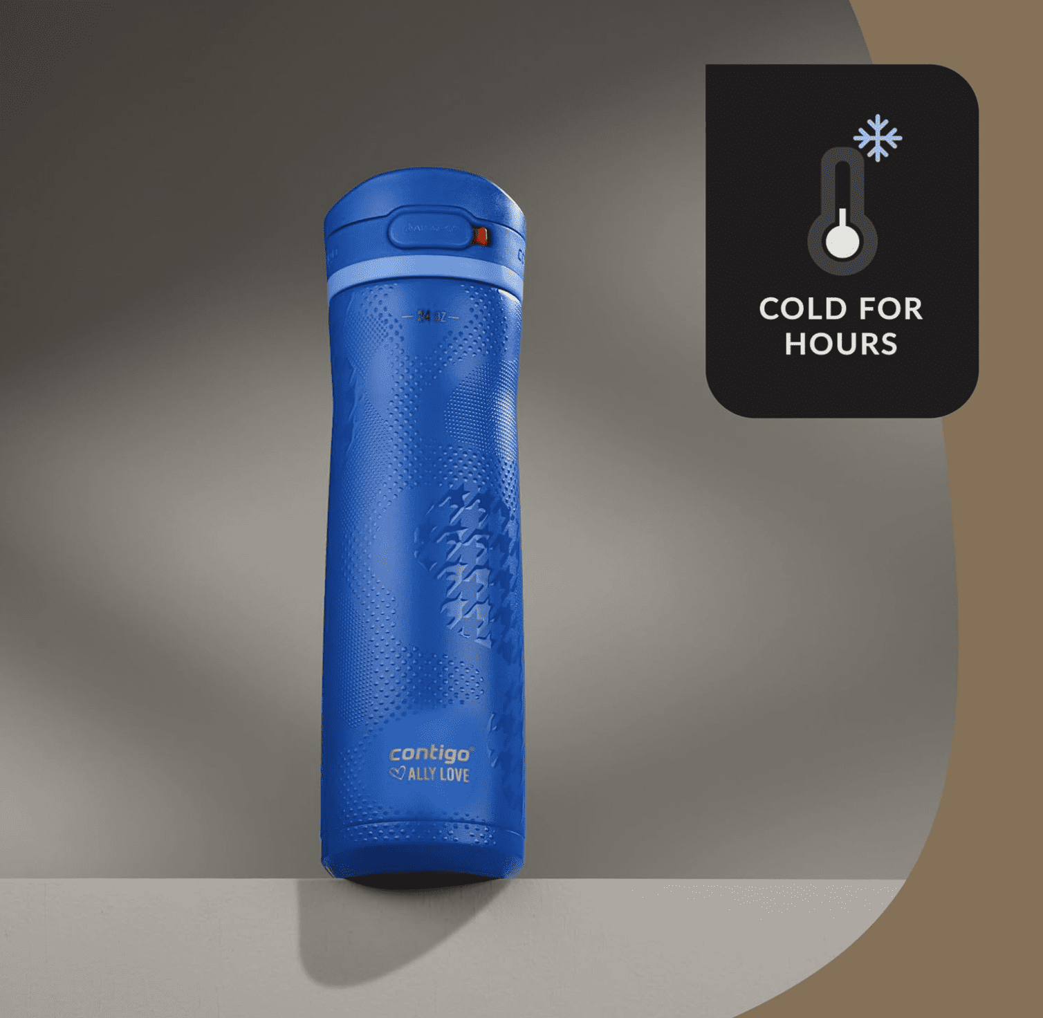 Contigo x Ally Love Jackson Chill 2.0 Stainless Steel Water Bottle - AutoPop Lid, 24 oz, Stellar Jay