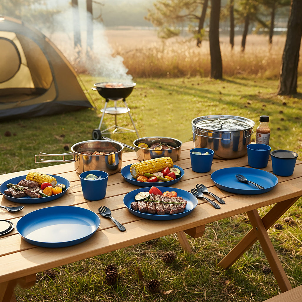 Ozark Trail 22-Piece Non-Stick Camping Mess Kit with Mesh Bag