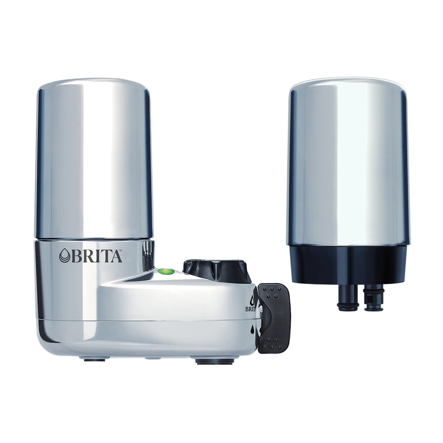 Brita Elite Chrome - Faucet Water Filter System, 2 Replacement Filters, Reduces Lead