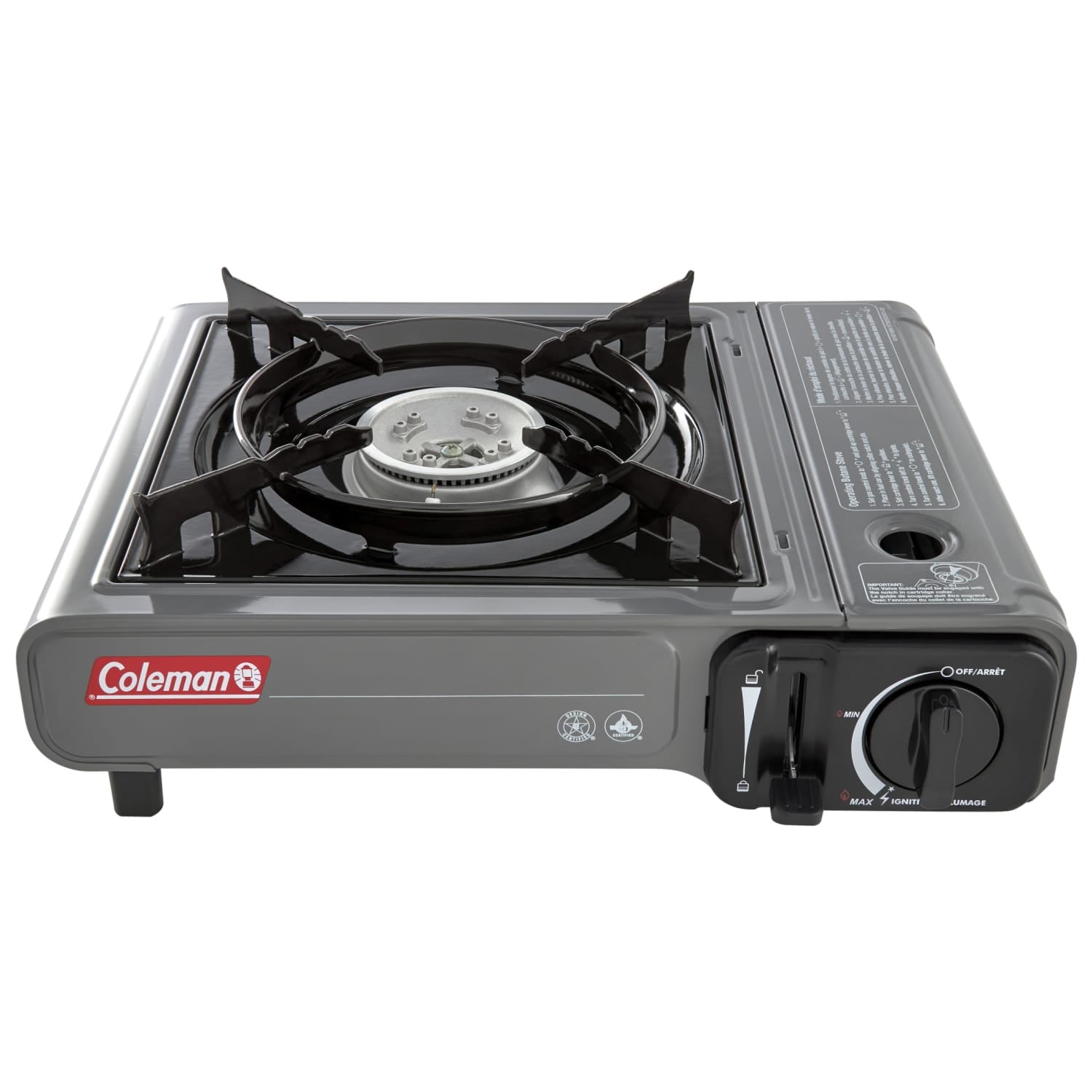 Coleman Tabletop Portable Butane Gas Camping Stove - 1 Burner, Gray